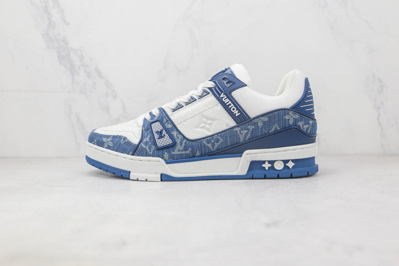 Louis Vuitton LV Trainer Monogram Denim White Blue